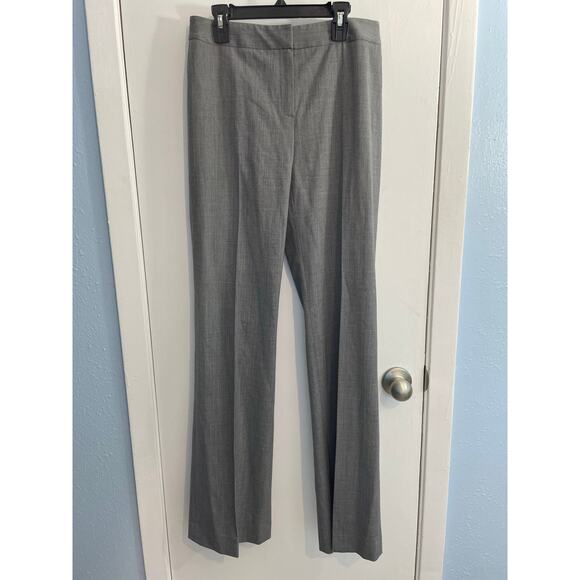 Lafayette 148NY Dress Pants Size 2 Gray Wool Mid Rise Flare Leg Trousers Preppy - Picture 1 of 7
